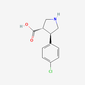 TRANS-4-(4-CHLOROPHENYL)PYRROLIDINE-3-CARBOXYLIC ACID HYDROCHLORIDE structure, CAS 1047651-82-0