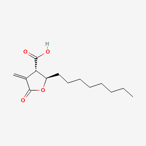 TRANS-4-METHYLENE-2-OCTYL-5-OXOTETRAHYDROFURAN-3-CARBOXYLIC ACID structure, CAS 191282-48-1