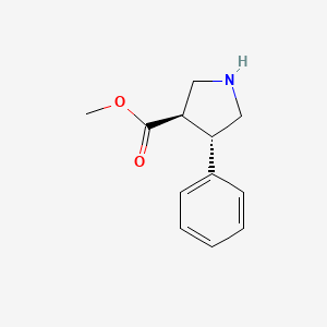 TRANS-METHYL 4-PHENYLPYRROLIDINE-3-CARBOXYLATE structure, CAS 156469-70-4