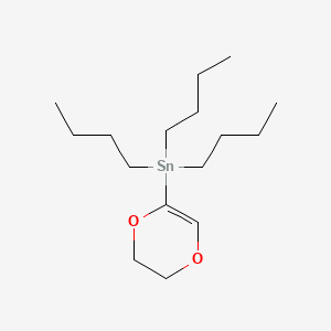 TRIBUTYL(5,6-DIHYDRO-1,4-DIOXIN-2-YL)STANNANE structure, CAS 131470-66-1