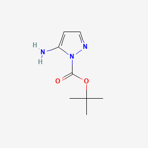 tert-butyl 5-amino-1H-pyrazole-1-carboxylate structure, CAS 1003011-02-6