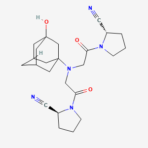 (2S,2'S)-1,1'-[[(3-Hydroxytricyclo[3.3.1.13,7]dec-1-yl)imino]bis(1-oxo-2,1-ethanediyl)]bis-2-pyrroli structure, CAS 1036959-23-5