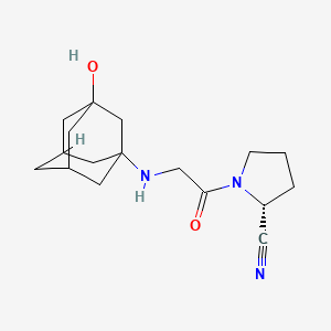 (2R)-1-[2-[(3-Hydroxytricyclo[3.3.1.1(3,7)]dec-1-yl)amino]acetyl]-2-pyrrolidinecarbonitrile structure, CAS 1036959-27-9