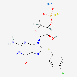 8-(4-CHLOROPHENYLTHIO)GUANOSINE 3',5'-CYCLIC MONOPHOSPHOTHIOATE, RP-ISOMER TRIETHYLAMMONIUM SALT structure, CAS 153660-04-9