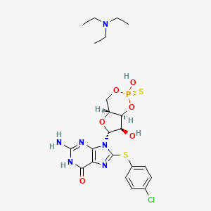 Rp-8-[(4-Chlorophenyl)thio]-guanosine-cyclic 3′,5′-hydrogen phosphorothioate triethylammonium salt structure, CAS 276696-61-8