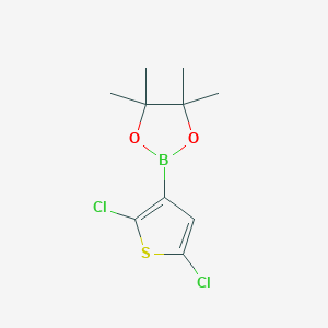2-(2,5-Dichloro-3-thienyl)-4,4,5,5-tetramethyl-1,3,2-dioxaborolane structure, CAS 942070-18-0