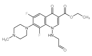 6,8-Difluoro-1-(formylmethylamino)-7-(4-methylpiperazin-1-yl)-4-oxo-1,4-dihydroquinoline-3-carboxylic acid ethyl ester structure, CAS 158585-86-5