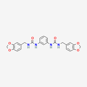 Urea, N,N''-1,3-phenylenebis[N'-(1,3-benzodioxol-5-ylmethyl)- (9CI) structure, CAS 332412-54-1