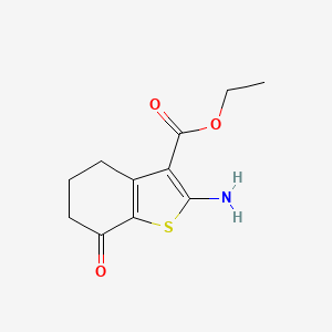 ethyl 2-amino-7-oxo-5,6-dihydro-4H-1-benzothiophene-3-carboxylate structure, CAS 96334-44-0