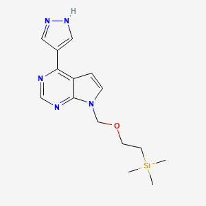4-(1H-PYRAZOL-4-YL)-7-((2-(TRIMETHYLSILYL)ETHOXY)METHYL)-7H-PYRROLO[2,3-D]PYRIMIDINE structure, CAS 941685-27-4