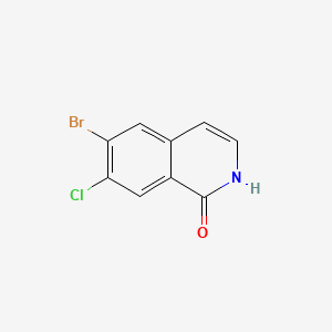 6-bromo-7-chloro-1,2-dihydroisoquinolin-1-one structure, CAS 1036712-57-8