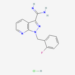 1-(2-Fluoro-benzyl)-1H-pyrazolo[3,4-b]pyridine-3-carboxamidinehydrochloride structure, CAS 256499-19-1