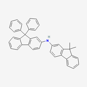 N-(9,9-dimethyl-9H-fluoren-2-yl)-9,9-diphenyl-9H-fluoren-2-amine structure, CAS 1456702-56-9