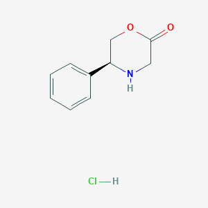 (5S)-5-phenyl morpholine -2-one hydrochloride structure, CAS 491833-36-4