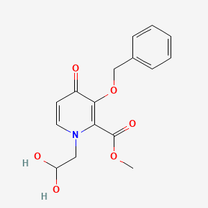 methyl 3-(benzyloxy)-1,4-dihydro-1-(2,2-dihydroxyethyl)-4-oxopyridine-2-carboxylate structure, CAS 1206102-08-0