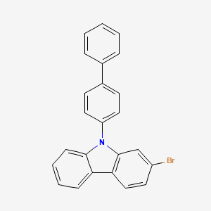9-([1,1'- biphenyl]-4-yl)-2-broMo-9H-carbazole structure, CAS 1393835-87-4