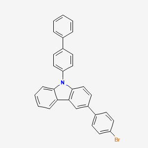 9-(1,1-bipheny)-4-yl-3-(4-broMophenyl)carbazole structure, CAS 1028648-25-0