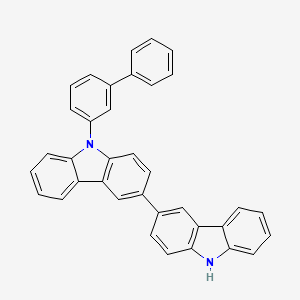 9-[1,1'-Biphenyl]-3-yl-3,3'-bi-9H-carbazole structure, CAS 1800580-10-2