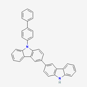 9-[1,1'-biphenyl]-4-yl-3,3'-Bi-9H-carbazole structure, CAS 1346669-48-4