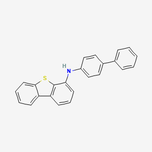 N-[1,1-biphenyl]-4-yl-4-Dibenzothiophenamine structure, CAS 1448185-87-2