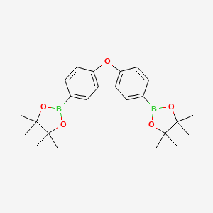 4,4,5,5-Tetramethyl-2-[12-(tetramethyl-1,3,2-dioxaborolan-2-yl)-8-oxatricyclo-[7.4.0.07]trid structure, CAS 1197989-83-5