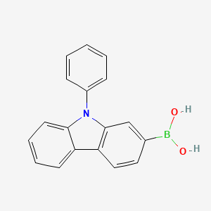 (9-phenyl-9H-carbazol-2-yl)boronic acid structure, CAS 1001911-63-2