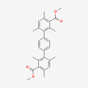 [1,1':4',1''-Terphenyl]-3,3''-dicarboxylic acid, 2,2'',4,4'',6,6''-hexamethyl-, 3,3''-dimethyl ester structure, CAS 1597532-47-2