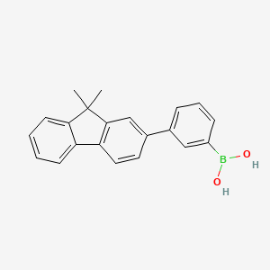 [3-(9,9-dimethyl-9H-fluoren-2-yl)phenyl]boronic acid structure, CAS 1092840-71-5