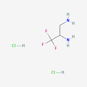 3,3,3-trifluoropropane-1,2-diamine dihydrochloride structure, CAS 1394042-54-6