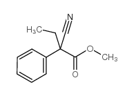 Alpha-cyano-alpha-phenyl butyric acid methyl ester structure, CAS 24131-07-5