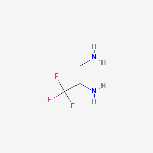 di-tert-butyl (3,3,3-trifluoropropane-1,2-diyl)dicarbamate structure, CAS 259138-23-3