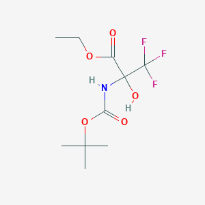 ethyl 2-((tert-butoxycarbonyl)amino)-3,3,3-trifluoro-2-hydroxypropanoate structure, CAS 126535-84-0