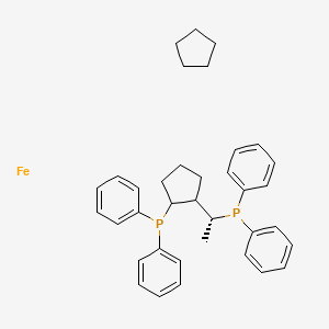 (1S)-1-(diphenylphosphino)-2-[(1R)-1-(diphenylphosphino)ethyl]-Ferrocene structure, CAS 155941-31-4