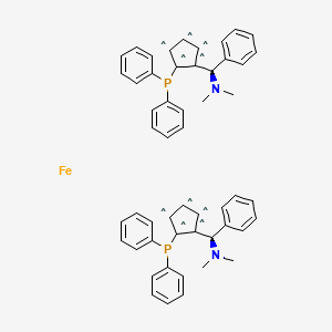 (ALPHAR,ALPHAR)-1,1'-BIS[ALPHA-(DIMETHYLAMINO)BENZYL]-(S,S)-2,2'-BIS(DIPHENYLPHOSPHINO)FERROCENE structure, CAS 210842-74-3