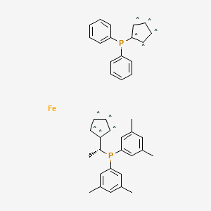 (R)-(-)-1-[(S)-2-(DIPHENYLPHOSPHINO)FERROCENYL]ETHYLDI(3,5-DIMETHYLPHENYL)PHOSPHINE structure, CAS 184095-69-0