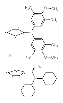 (R)-(-)-1-[(S)-2-(DI(3,5-DIMETHYL-4-METHOXYPHENYL)PHOSPHINO)FERROCENYL]ETHYLDICYCLOHEXYLPHOSPHINE structure, CAS 360048-63-1