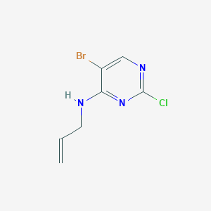 N-allyl-5-bromo-2-chloropyrimidin-4-amine structure, CAS 959799-08-7