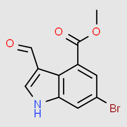 methyl 6-bromo-3-formyl-1H-indole-4-carboxylate structure, CAS 1353636-63-1