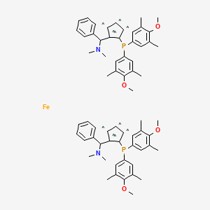 (ALPHAR,ALPHAR)-1,1'-BIS[ALPHA-(DIMETHYLAMINO)BENZYL]-(S,S)-2,2'-BIS[BIS(4-METHOXY-3,5-DIMETHYLPHENYL)PHOSPHINO]FERROCENE structure, CAS 494227-37-1