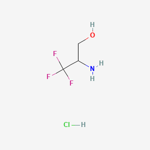 2-amino-3,3,3-trifluoropropan-1-ol hydrochloride structure, CAS 1196154-75-2