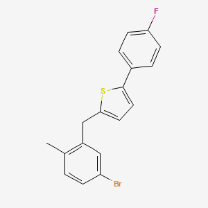 2-(5-BroMo-2-Methylbenzyl)-5-(4-fluorophenyl)thiophene structure, CAS 1030825-20-7