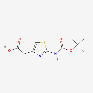 2-(2-((tert-butoxycarbonyl)amino)thiazol-4-yl)acetic acid structure, CAS 89336-46-9