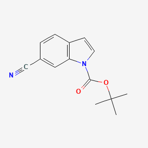 tert-butyl 6-cyano-1H-indole-1-carboxylate structure, CAS 889676-34-0