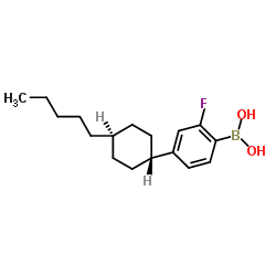 2-Fluoro-4-(trans-4-pentylcyclohexyl)phenylboronic acid structure, CAS 163006-96-0