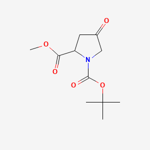 1-tert-Butyl 2-methyl 4-oxopyrrolidine-1,2-dicarboxylate structure, CAS 362706-26-1