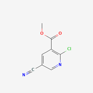 Methyl 2-chloro-5-cyanonicotinate structure, CAS 1256785-53-1