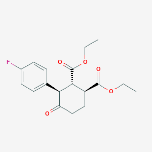 (1S,2S,3R)-Diethyl 3-(4-fluorophenyl)-4-oxocyclohexane-1,2-dicarboxylate structure, CAS 860642-62-2