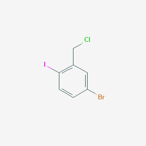 4-bromo-2-(chloromethyl)-1-iodobenzene structure, CAS 1261817-10-0