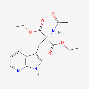 diethyl 2-((1H-pyrrolo[2,3-b]pyridin-3-yl)methyl)-2-acetamidomalonate structure, CAS 211179-97-4