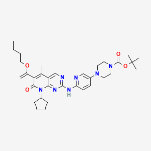 tert-butyl 4-(6-(8-cyclopentyl-5-Methyl-7-oxo-6-(1-propoxyvinyl)-7,8-dihydropyrido[2,3-d]pyriMidin-2-ylaMino)pyridin-3-yl)piperazine-1-carboxylate structure, CAS 866084-31-3